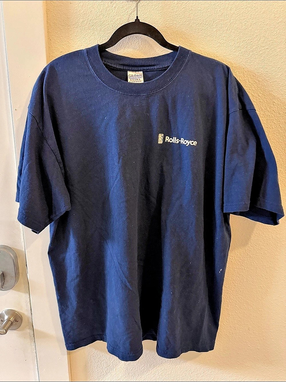 Rolls-Royce Embroidered Logo T-Shirt Men’s XL Navy Blue Gildan Ultra Cotton